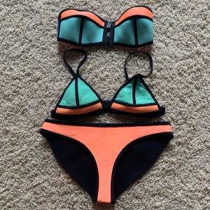 Triangl bikini set. Two tops one bottom. Like new!